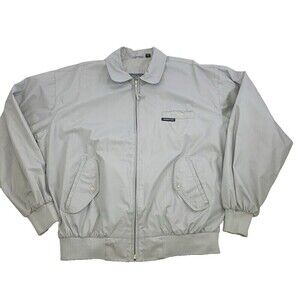 BOGO Members Only Collared Bomber Jacket Gray Lightweight Zip Flap Pocket Men 42